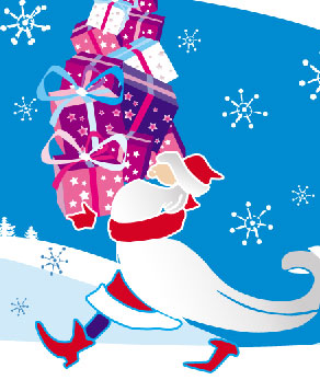 Santa bringing gifts in Photoshop CS