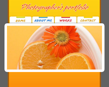 Professional Photographer's portfolio in Photoshop CS