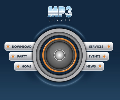 Create Futuristic MP3 Server Web Layout in Photoshop CS