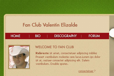 Create Valentine Elizalde Fan Club Weblayout in Photoshop CS