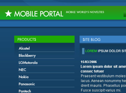 Create Professional Mobile Portal Web Layout in Photoshop CS
