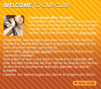 Create Web layout for Night Club web site in Photoshop CS