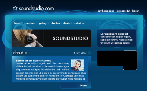 Create Sound System Studio Web Layout in Photoshop CS3