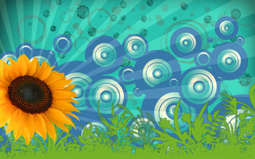 How to create retro sunflower poster in Photoshop CS3