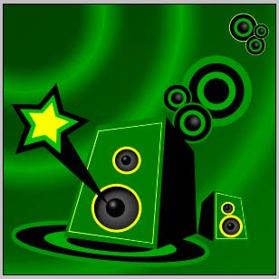 Create Disco DJ Speakers Graphic in Photoshop CS