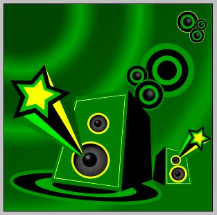 Create Disco DJ Speakers Graphic in Photoshop CS