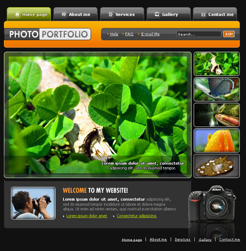 Create Photo Portfolio Web Layout in Photoshop CS3
