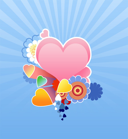 Designing the abstract background for Valentine Day in Photoshop CS3