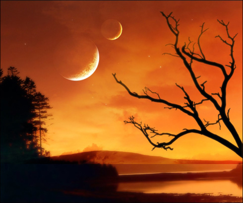 Create Orange Sky Illustration in Photoshop CS3