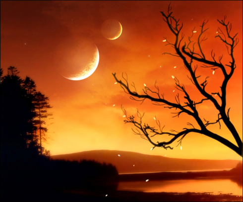 Create Orange Sky Illustration in Photoshop CS3