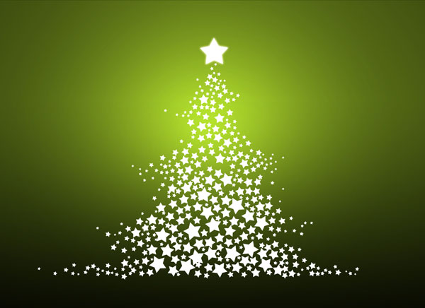 Merry Christmas tree design in Photoshop CS3
