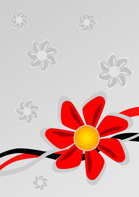 Red flower abstract background in Photoshop CS