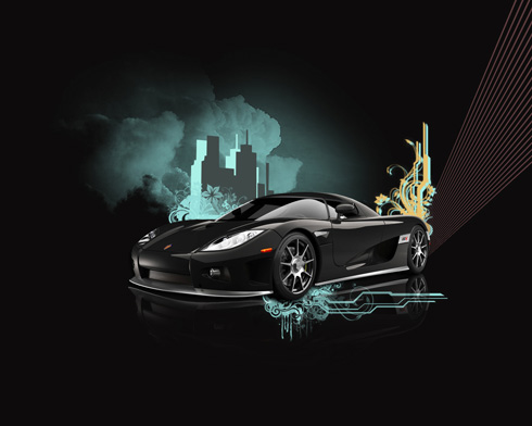 Create Urban Koenigsegg CCX wallpaper in Photoshop CS3