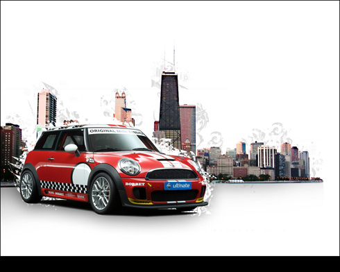 Create Stylish Mini Car Wallpaper in Photoshop CS3