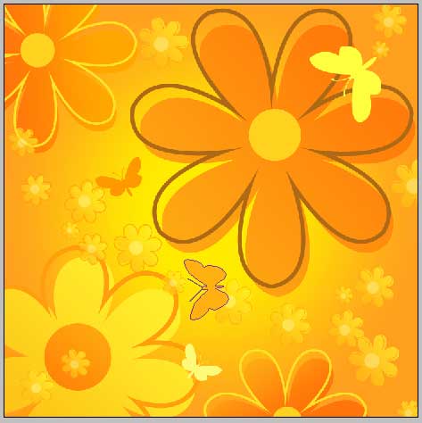 Create Background of flowers and butterflies in Photoshop CS