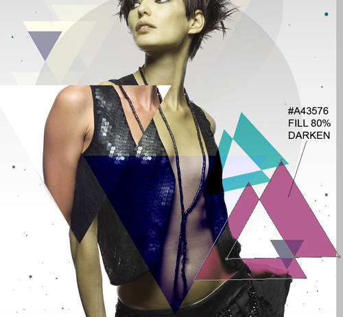 Blending fashion image with Photoshop CS5 custom shapes
