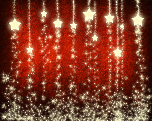 How to create Christmas background with snowflakes and stars in Photoshop CS5