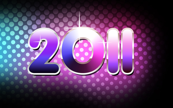 How to create a New Year 2011 colorful card in Adobe Photoshop CS5