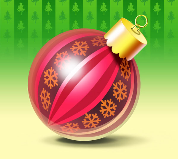 How to create elegant Christmas postcard with ornamented ball in Photoshop CS5