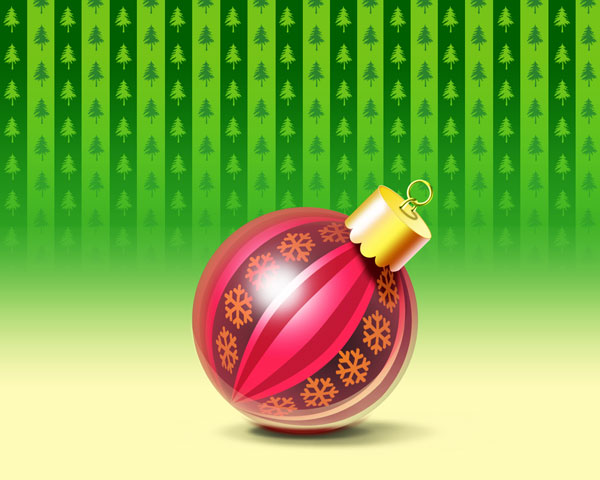 How to create elegant Christmas postcard with ornamented ball in Photoshop CS5