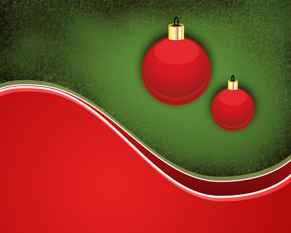How to create holiday card with Christmas balls on the abstract background in Adobe Photoshop CS5