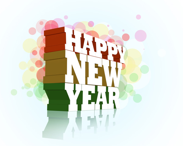 How to create abstract new year illustration with 3D typography using Adobe Photoshop CS5
