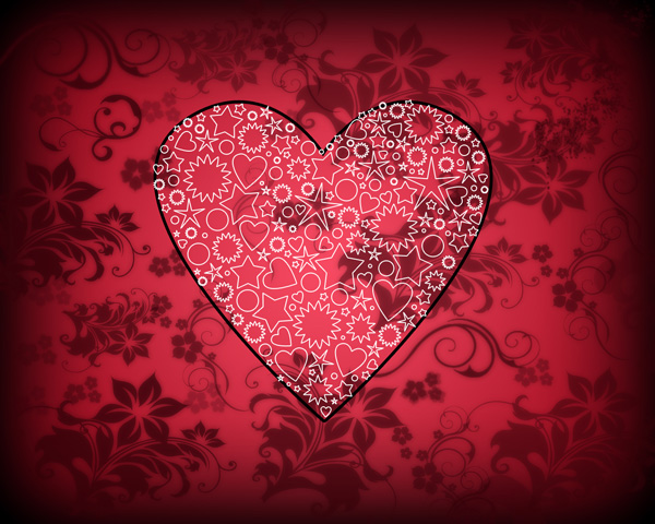How to create elegant Valentine's Day card with ornamental heart in Photoshop CS5