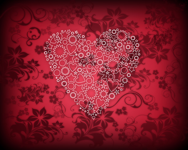 How to create elegant Valentine's Day card with ornamental heart in Photoshop CS5