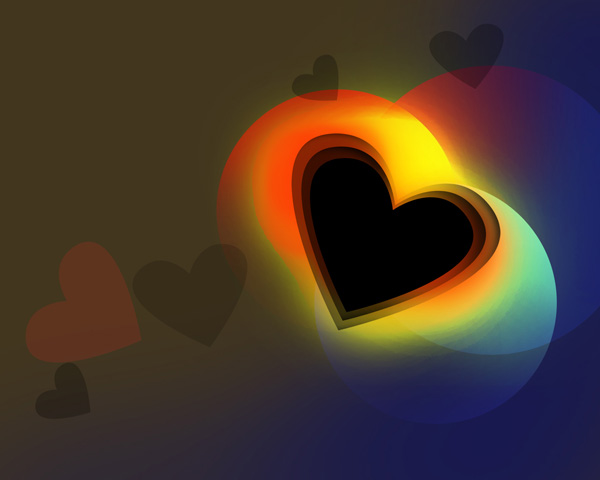 How to create Colorful Valentine's Day card with shining heart in Photoshop CS5