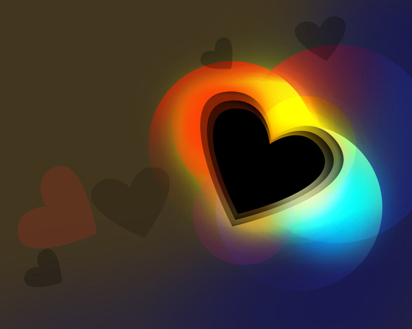 How to create Colorful Valentine's Day card with shining heart in Photoshop CS5