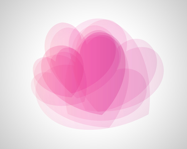 How to create abstract Valentine's Day illustration with hearts in Photoshop CS5