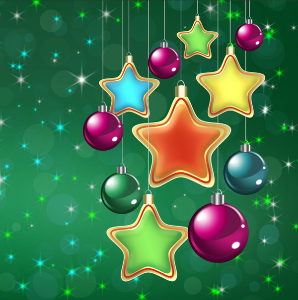 How to Create Christmas Greeting Card with colorful stars and baubles in Photoshop CS5