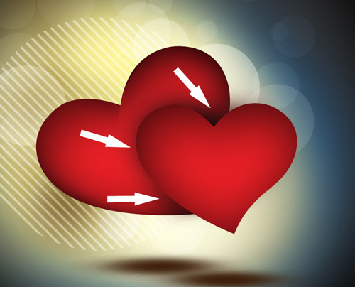How to create Abstract Colorful Valentine's Day Card with Beautiful shiny hearts in Photoshop CS5