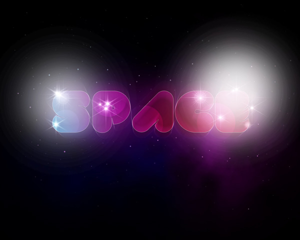 Create a Unique Glowing Text with Space Background in Adobe Photoshop CS5