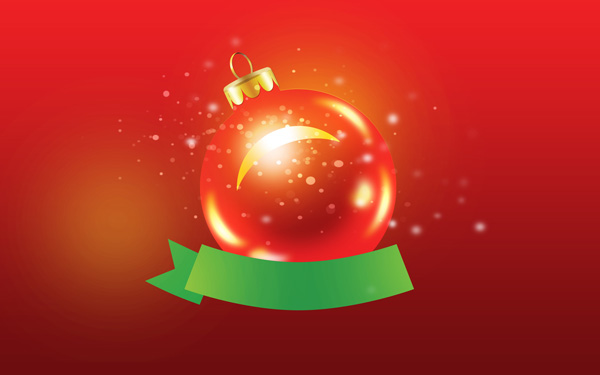How to create Greeting Card with Christmas ball and Green Ribbon in Adobe Photoshop CS6