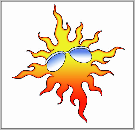  Draw Sun with Cool Sunglasses in Photoshop CS