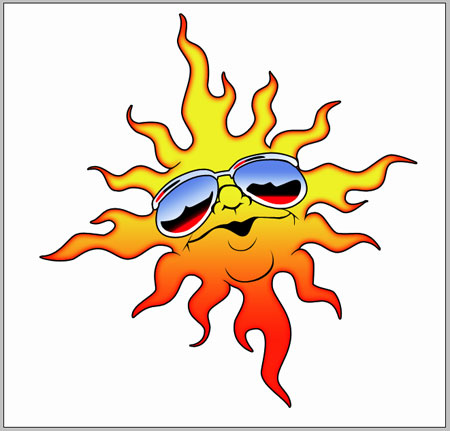  Draw Sun with Cool Sunglasses in Photoshop CS
