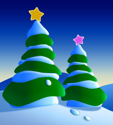 Drawing Christmas Trees in Photoshop CS