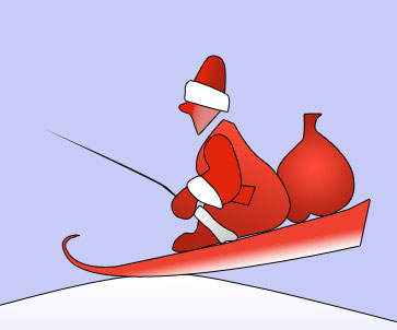 Santa Claus in a sledge in Photoshop CS