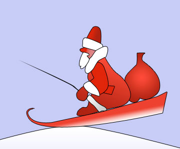 Santa Claus in a sledge in Photoshop CS