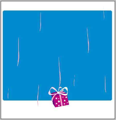 Gifts snowing on Christmas in Photoshop CS