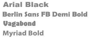 Example of fat fonts