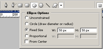 Ellipse Tool in Adobe Photoshop CS