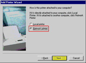 Click Network Printer then click Next.