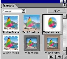 effects palette - thumbs view