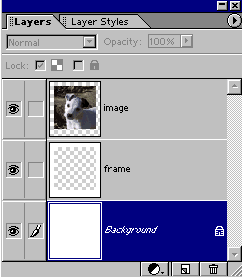 layers palette in with frame
