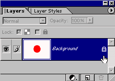 layers palette with only background layer