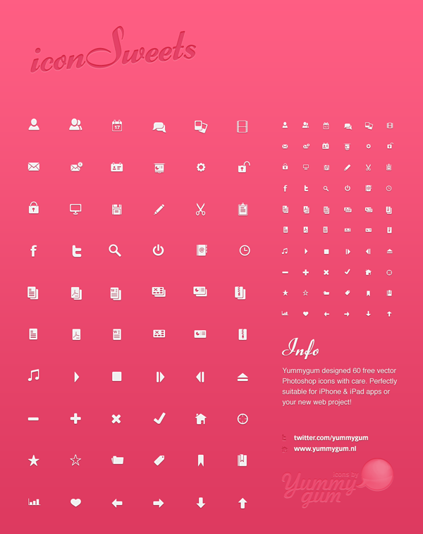 iconSweets 60 Free Vector (PSD) Icons