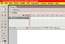 The Flash MX 2004 interface
