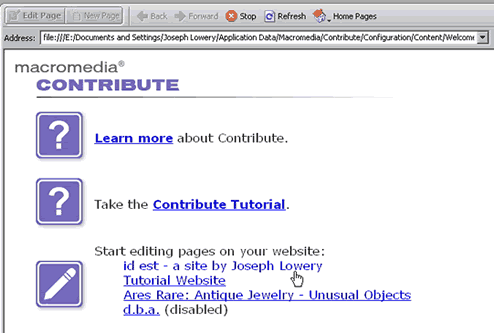 Contribute application interface